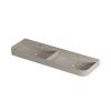 INK Duomo Wastafel - 140x45x10cm - opbouw - afgeronde hoeken - dubbele wasbak - 2 kraangaten - polystone - mat creme cotton SW1405353