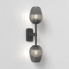 Astro Tacoma Twin Applique/Plafonnier - 230V - IP44 - ovale - cannelé - verre fumé - noir mat SW1569683