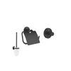 Grohe Essentials Toiletaccessoires - toiletrolhouder - met klep - toiletborstel - handdoekhaak - matte black (mat zwart) SW1204279