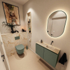 MONDIAZ TURE-DLUX Meuble toilette - 80cm - Army - EDEN - vasque Frappe - position droite - sans trou de robinet SW1102656