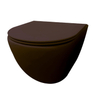 Best Design Morrano WC suspendu - sans bride - fixation caché - avec abattant - Marron foncé mat SW976277