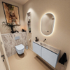 MONDIAZ TURE-DLUX Meuble toilette - 100cm - Clay - EDEN - vasque Glace - position centrale - sans trou de robinet SW1103201