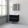 Bruynzeel Miko badmeubelset 66x91x51cm 1 kraangat 1 wasbak 2 lades met spiegelkast met softclose zwart eiken SW384497 Bruynzeel Miko badmeubelset 66x91x51cm 1 kraangat 1 wasbak 2 lades met spiegelkast met softclose zwart eiken SW384497