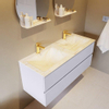 Mondiaz VICA-DLUX Ensemble de meuble de salle de bain - 120cm - meuble sous-vasque cale - 2 tiroirs - lavabo encastré cloud double - 2 trous de robinet - version haute de 60cm - ostra SW1087503