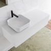 Mondiaz Lagom Meuble salle de bains 110x30.9x45cm Solid Surface Talc 1 tiroir avec lavabo BINX vasque à poser Gauche 1 trou de robinet SW408999