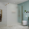 FugaFlow Eccelente Vetro inloopdouche badkamer - 180x200cm - mat glas - wandarm - geborsteld koper SW1124486