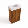 Saniclass Holz Pure Toiletmeubelset - 40x60.5cm - 1 deur - fontein natuursteen marmer - kraangat rechts - walnut pure SW1577774
