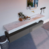 Mondiaz ALAN-DLUX Ensemble de meuble - 200cm - meuble Dark grey mat - 2 tiroirs - Lavabo Cloud Opalo suspendu - vasque Droite - 0 trous de robinet SW806419