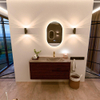 Mondiaz CIRO-DLUX Ensemble de meubles de salle de bains - 110x45x50cm - Vasque en solid surface Oza - 1 lavabo à droite - 1 trou de robinet - 2 tiroirs - Ruby SW1532093