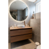 Ink meuble sous lavabo 100x52x45cm 2 tiroirs sans poignée tourniquet en bois chêne pur SW439220
