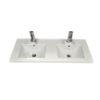 Sanicare q1 lavabo 121x46cm 2 trous pour robinet avec trop-plein rectangle céramique blanc SW536862