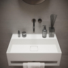 Ideavit SolidBliss Wastafel 60x40x20cm 0 kraangaten met handdoekhouder Solid surface mat wit SW420097