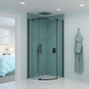 Crosswater Optix 10 Offset Douchecabine - 120x90cm - kwartrond - deur rechts - gecoat slate gunmetal (antraciet) SW968423