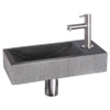 Differnz Ribble pack lave-mains – 38 x 18 x 8 cm – pierre naturelle noire – robinet droit chromé mat SW705431