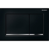 Geberit Omega20 bedieningsplaat - 2-toets spoeling - vierkant - wart/glans - dualflush - chroom zwart 0700241