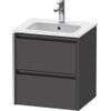 Duravit Ketho.2 Wastafelonderkast - 51x42x54.9cm geschikt - voor 1 waskom - spaanplaat - grafiet mat SW772996