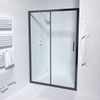 FugaFlow ID06 Quick Fit porte de douche coulissante - 100x190cm - 6mm verre de sécurité - profilé aluminium - anti calcaire - Noir mat SW999908