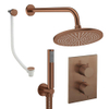 Crosswater MPRO Regendoucheset inbouw - 2 hendels - badafvoer - 30cm douchekop - handdouche - wandarm - geborsteld brons SW1472579