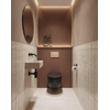 QeramiQ Dely Ensemble de WC - réservoir encastré Qeramiq Flush - abattant 35mm - plaque de commande taupe en plastique - boutons ronds - noir mat SW1578511