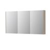 INK SPK2 armoire de toilette – 140 x 74 x 14 cm – 3 portes, portes-miroir double face – Chêne Ivoire SW798182