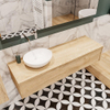 ENSEMBLE DE MEUBLE MONDIAZ LUSH - 150 cm - 1 tiroir - lavabo BARCO - vasque à gauche - 0 trous de robinet - chêne blanchi SW409602