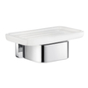 Smedbo Ice SoftCube Zeepschaal - 12x9x5cm - wandmontage - chroom/porselein SW421771 Smedbo Ice SoftCube Zeepschaal - 12x9x5cm - wandmontage - chroom/porselein SW421771