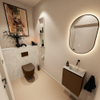 MONDIAZ TURE-DLUX Meuble toilette - 40cm - Rust - EDEN - vasque Ostra - position droite - sans trou de robinet SW1105054