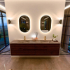 Mondiaz CIRO-DLUX Badkamermeubelset - 190x45x50cm - Solid surface wastafel Sombra - 2 wasbak Dubbel - 2 kraangaten - 4 lades - Ruby SW1531984