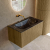 Mondiaz KURVE-DLUX Ensemble de meuble salle de bain - 80x46x40cm - 1 tiroir - lavabo en solid surface - milieu - sans trou de robinet - Dusk SW1415241