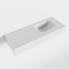 MONDIAZ LEX Lavabo à poser - 80x30x12cm - 0 trous de robinet - lavabo à droite - Solid Surface Talc mat SW476340