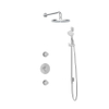 Hotbath Buddy IBS1 Ensemble de douche pluie - 2 robinets d'arrêt - bras mural 35 cm - pomme de douche ronde 25 cm - douchette 3 jets - barre de douche - chrome SW18246