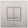 Wisa XS Plaque de commande - carrée - 16x16x1 - double chasse - plastique - nickel brossé SW1447013