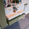 Mondiaz ALAN-DLUX Ensemble de meuble - 130cm - meuble Army mat - 1 tiroir - Lavabo Cloud Ostra suspendu - vasque Gauche et droite - 0 trous de robinet SW807539