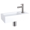 Differnz ravo ensemble lave-mains robinet céramique droit chro avec mat 38.5x18.5x9cm blanc brillant SW705343