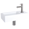 Differnz Ravo pack lave-mains – 38,5 x 18,5 x 9,5 cm – céramique blanc brillant – robinet droit chromé mat SW705343