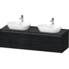 Duravit ketho meuble sous 2 lavabos avec plaque console et 2 tiroirs pour double lavabo 160x55x45.9cm avec poignées chêne anthracite noir mat SW772846