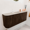 Mondiaz JOYA-DLUX 103.2cm toiletmeubel - ronding links en rechts kleur Walnut - Wastafel FAYE positie Midden 1 kraangat kleur Opalo. SW1422553