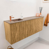 Mondiaz JOYA-DLUX 111.6cm toiletmeubel - ronding rechts kleur Oak - Wastafel FAYE positie Links 1 kraangat kleur Arena. SW1423886