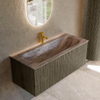 MONDIAZ KURVE-DLUX Meuble de salle de bains 110cm couleur Shadow avec 1 tiroir et 0 porte. Lavabo BIG MEDIUM Milieu 1 trou de robinet Oza. SW1432897