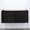 Saniclass Holz Base Meuble sous lavabo de salle de bains - 100cm - 1 tiroir - sans poignée - brun noir SW773957