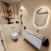 MONDIAZ TURE-DLUX Meuble toilette - 120cm - Clay - EDEN - vasque Ostra - position droite - sans trou de robinet SW1104775