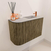Mondiaz JOYA-DLUX 61.6cm toiletmeubel - ronding links kleur Dusk - Wastafel FAYE positie Rechts 1 kraangat kleur Glace. SW1423198
