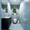 MONDIAZ ADA Toiletmeubel 80x30x50cm met 0 kraangaten 2 lades urban mat Wastafel Lex midden Solid Surface Wit SW472549