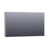 Saniclass Dual Spiegelkast - 120x70x15cm - 2 links- rechtsdraaiende spiegeldeur - MDF - mat taupe SW371762