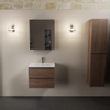 Mondiaz AIVY Ensemble de meuble - 60x45x50cm - 1 trou de robinet - 1 vasque Urban Solid surface - Centre - 2 tiroirs - avec armoire de toilette - Melamine Mocha SW892467