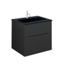 Crosswater Glide II ensemble de meubles de salle de bain - 50x45x52cm - 2 tiroirs lavabo sans poignée - noir trou pour robinet - noir mat SW892086