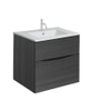 Crosswater Glide II Wastafelonderkast - 50x45x52cm - 2 lades - greeploos - steelwood (hout) SW670240