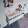 MONDIAZ ALAN - DLUX Badkamermeubelset - 130cm - onderkast - Clay - 1 lade - vrijhangende wastafel - wasbak links - 1 kraangat - Frappe SW805284