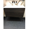 INK ensemble de meubles de salle de bains 100x45x52cm 2 tiroirs sans poignées avec lavabo en polystone blanc mat Chêne Intense SW539154