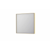 INK SP32 spiegel - 80x4x80cm rechthoek in stalen kader incl indir LED - verwarming - color changing - dimbaar en schakelaar - geborsteld mat goud SW955923